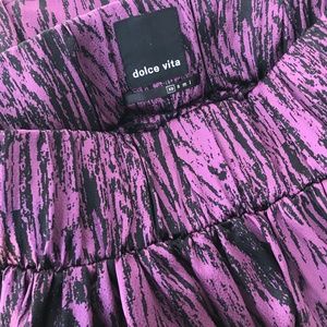 Flirty High Waist Silk Print Mini XS